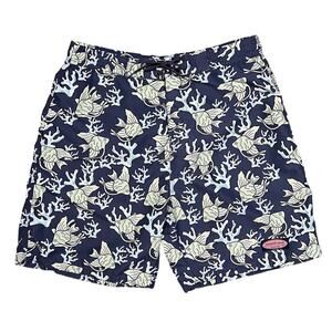 Vineyard Vines Coral Angel Fish Tropical Print 7” Board Shorts Trunks Mens MED